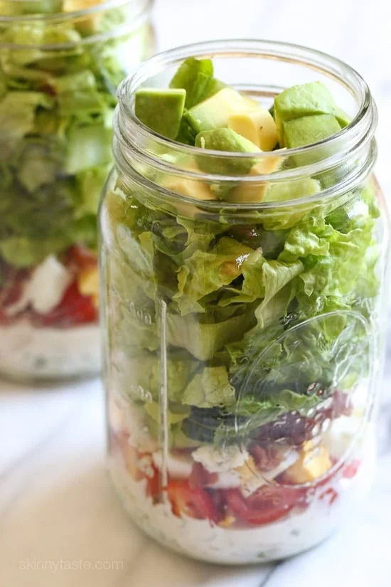 Mason Jar Cobb Salad with Buttermilk Ranch