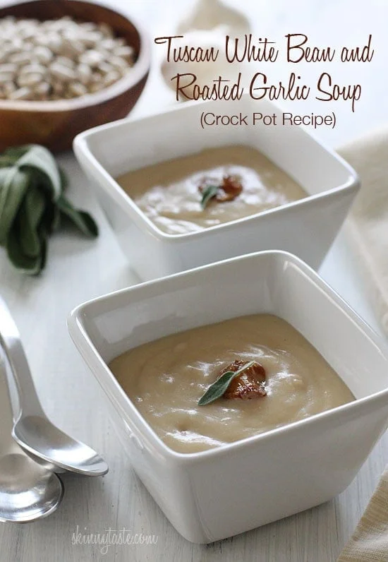 CrockPot Tuscan White Bean and Garlic Soup