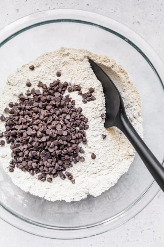 dry ingredients with chocolate chips