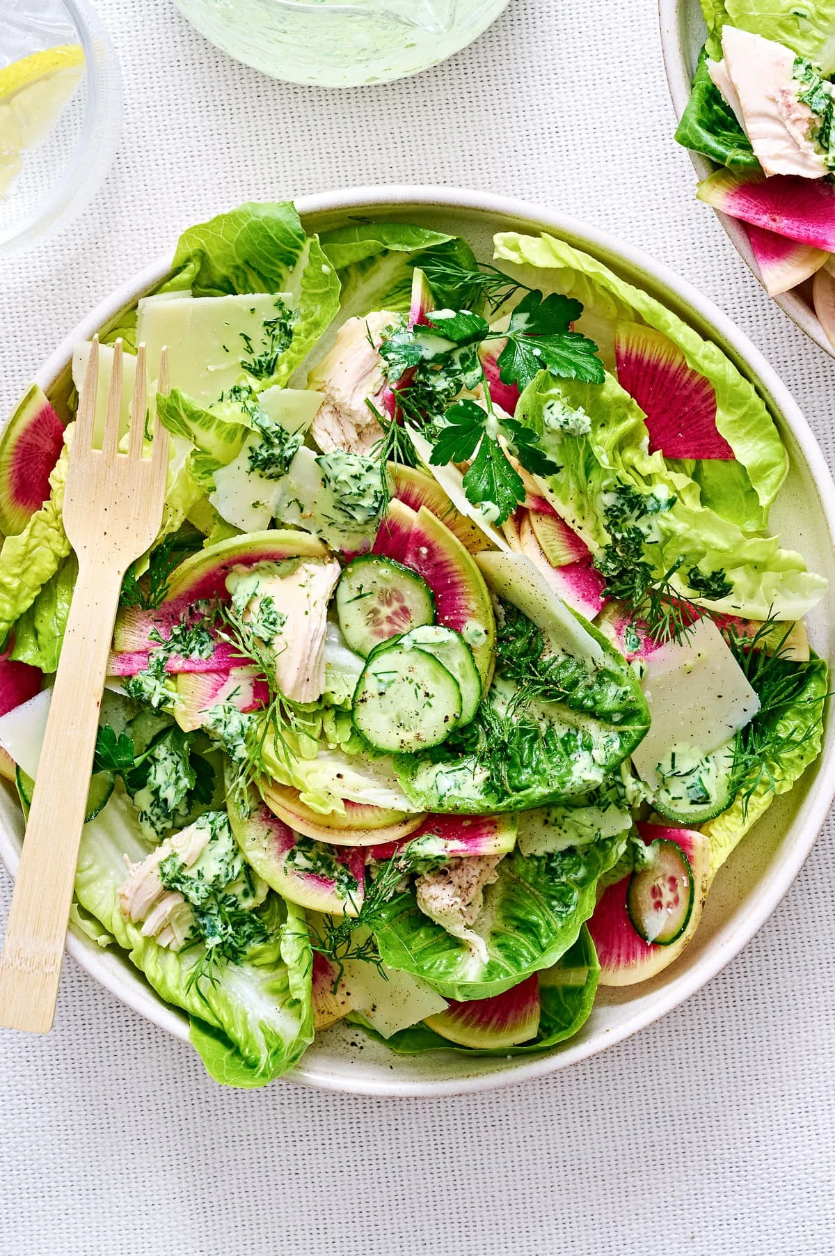 Green Goddess Caesar Salad with Chicken