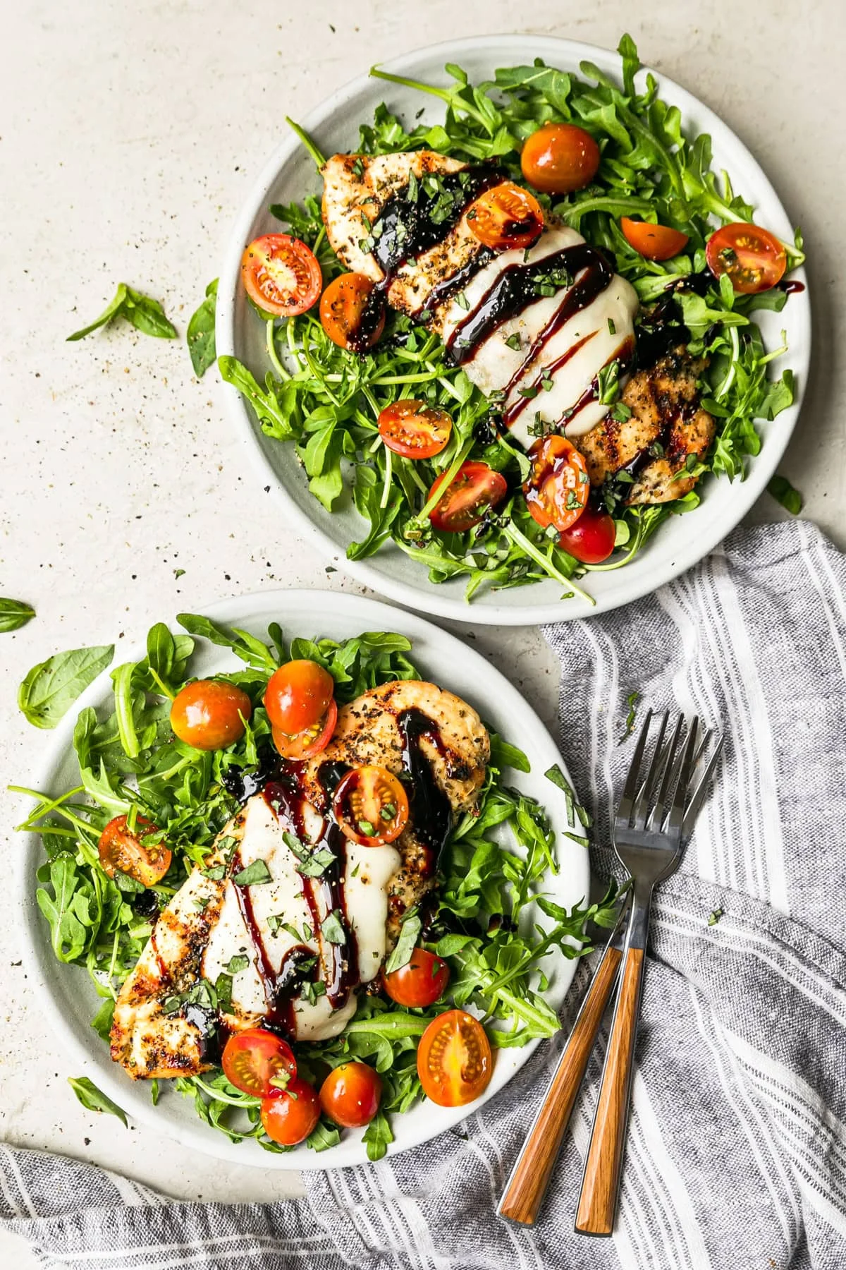 Grilled Chicken Caprese salads