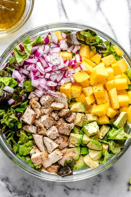 Grilled Chicken Avocado and Mango Salad