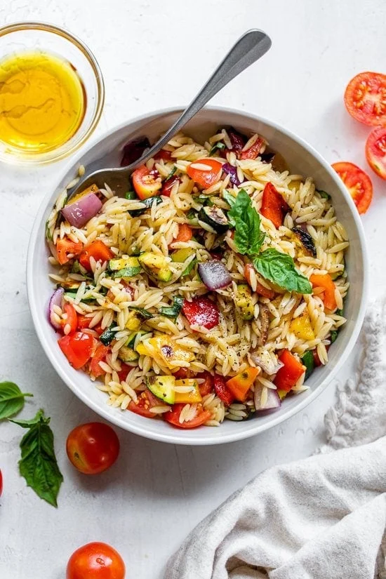 Grilled Vegetable Orzo Pasta Salad
