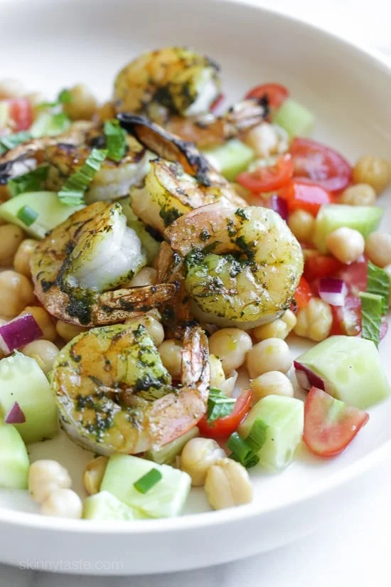 North African Spiced Shrimp and Chickpea Salad