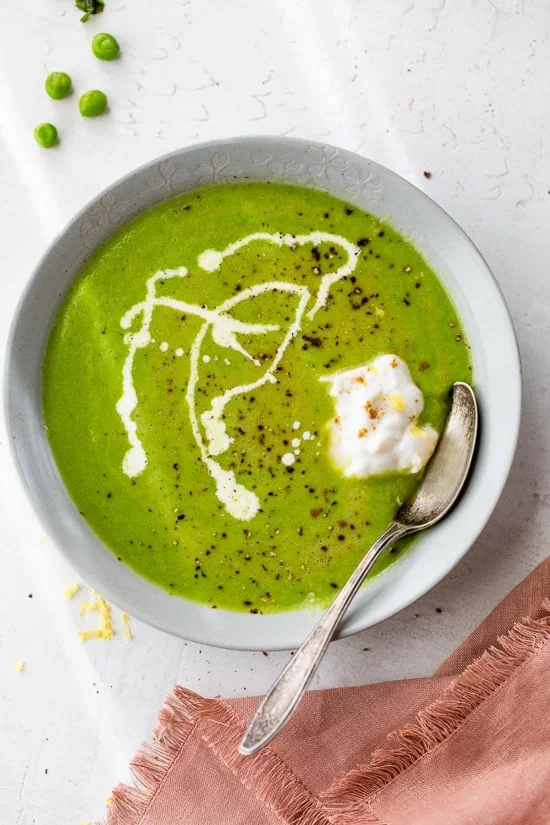 Spring Green Pea Soup with Fresh Herbs