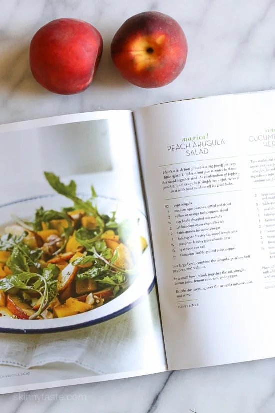 Peaches are so ripe and juicy right now, the perfect time to make this easy, delicious salad you can whip up in minutes!