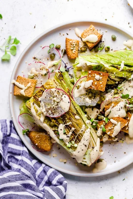 Vegan Caesar Salad With Creamy Dressing