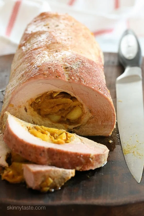 Apple-Stuffed Pork Loin with Moroccan Spices