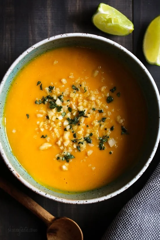 Turmeric Roasted Sweet Potato and Macadamia Soup