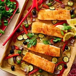 Sheet Pan Mediterranean Salmon