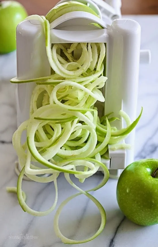 Spiralized Apple and Cabbage Slaw – Yes! You can spiralize apples