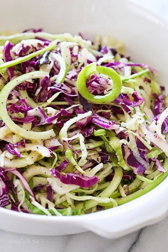 Spiralized Apple Cabbage Slaw
