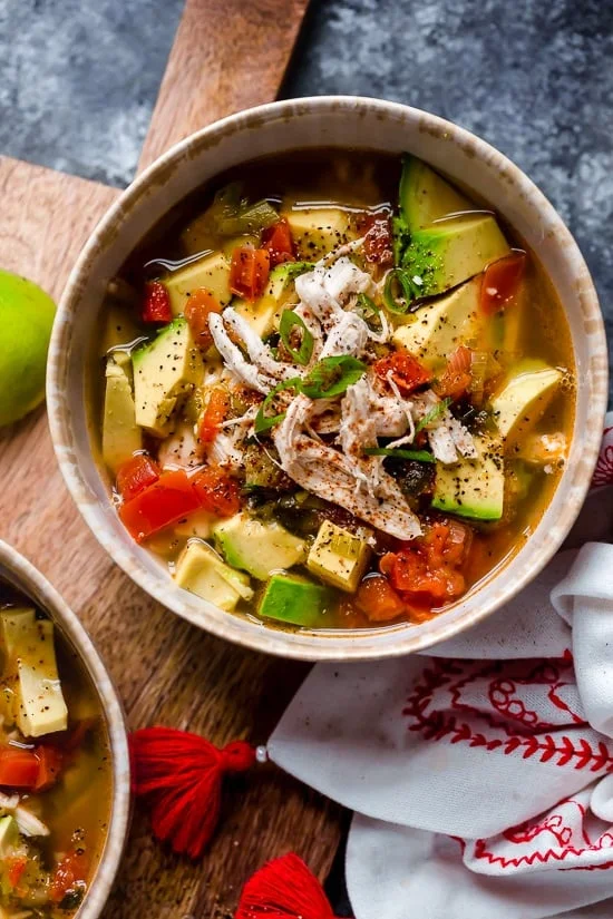 This Chicken and Avocado Soup with lime, scallions and cilantro is my go-to when I want comfort food with Latin flavors.