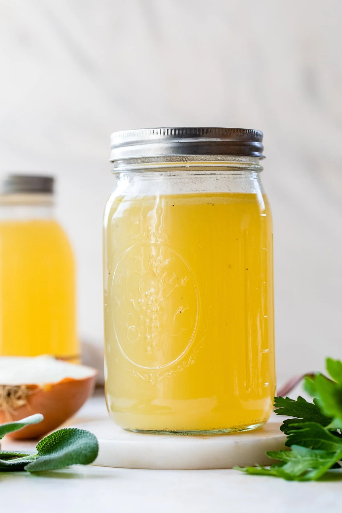 Turkey Stock in a mason jar