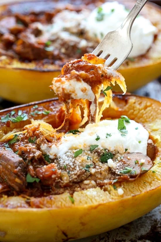 Beef and Mushroom Ragu with Spaghetti Squash